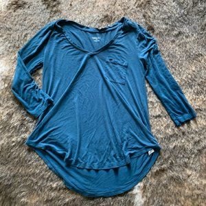 Merona blue v-neck top, small